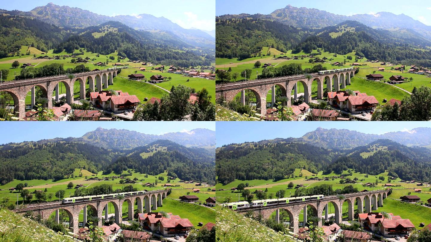 瑞士高架铁路瑞士风光瑞士风景欧洲小镇