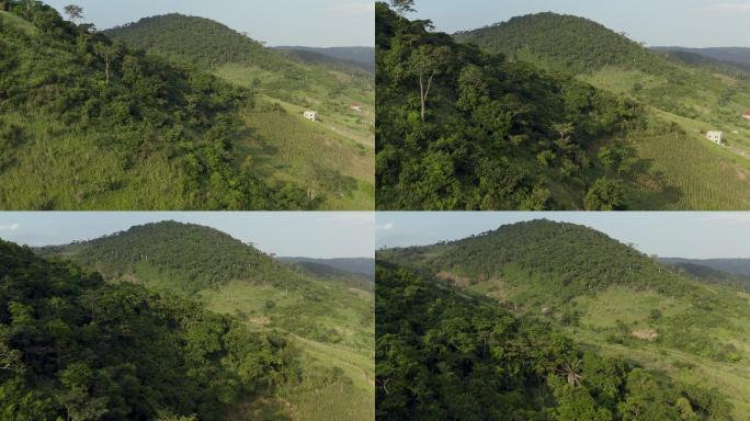 加纳一座小山的鸟瞰图