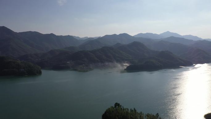 钓鱼台大别山航拍风光4k