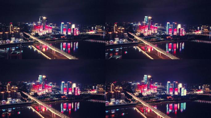 重庆江北嘴夜景航拍