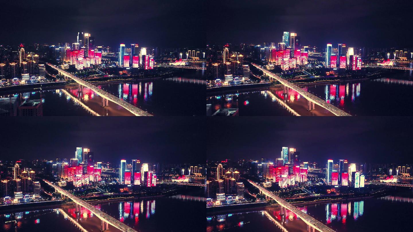 重庆江北嘴夜景航拍