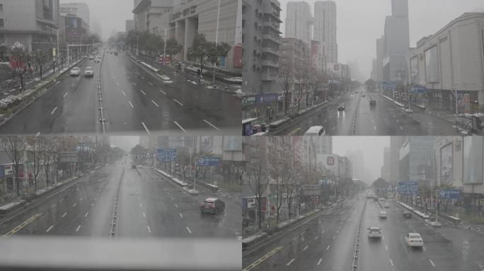南京新街口雪景拍摄