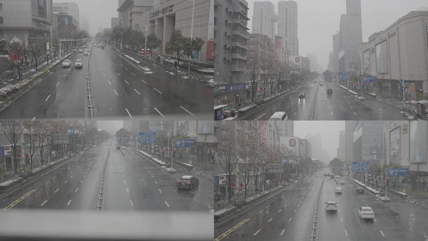 南京新街口雪景拍摄