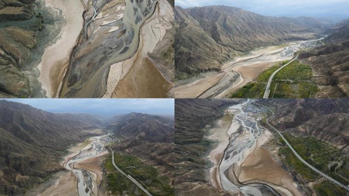 西部祁连山黑水河河谷风光