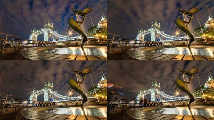 城市夜景伦敦桥英国伦敦