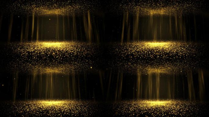 金色颗粒抽象背景光线下落大气舞台年会颁奖