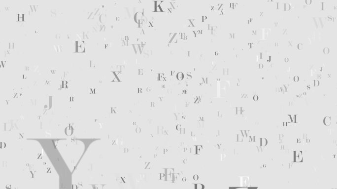 飞行字母动画白色简洁字幕视频4K背景