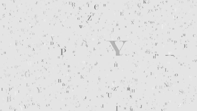 飞行字母动画白色简洁字幕视频4K背景
