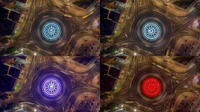 城市交通城市建筑快速发展航拍延时国外地标