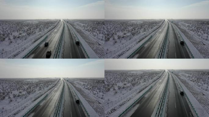 准格尔盆地的雪景素材（4K高清）