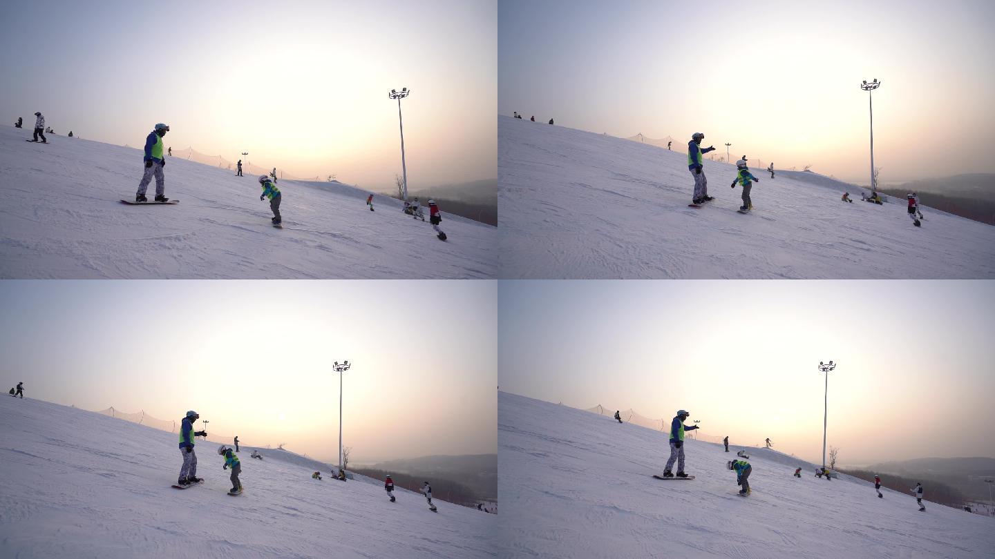 冬季 滑雪场 教练 儿童 练习 滑雪