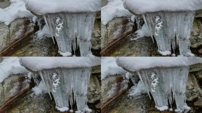 冰柱河流大雪素材