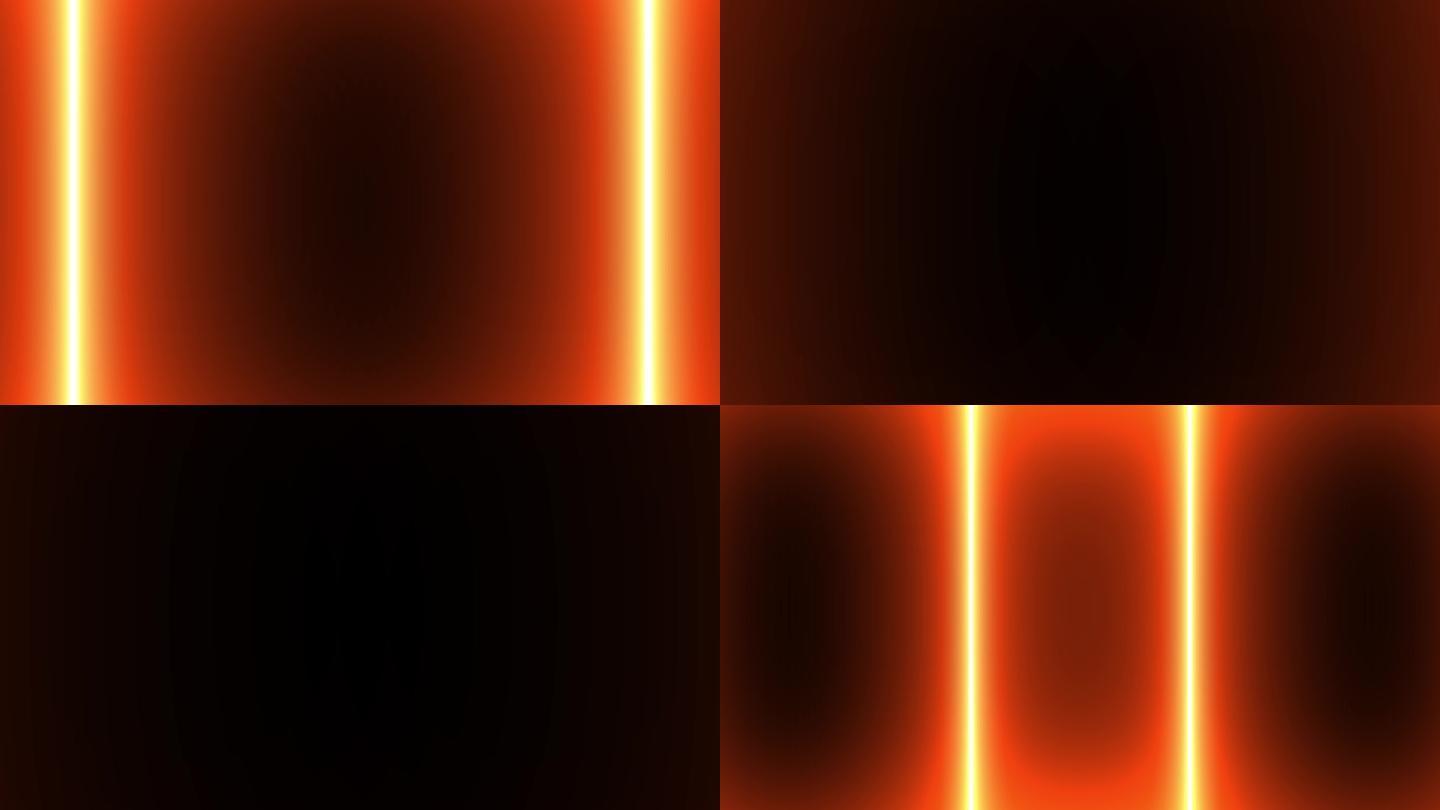 橙色方形霓虹灯发光动画运动图形