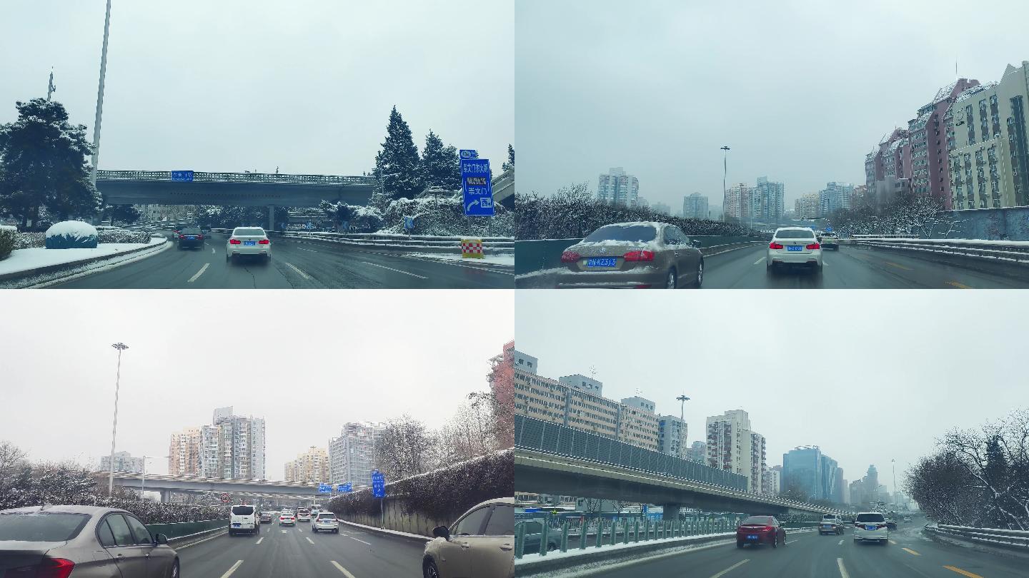 【4K60帧】北京东二环雪景