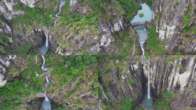 航拍永嘉百丈瀑