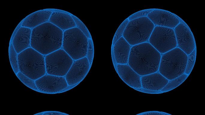 科技感蓝色线描足球 alpha通道 循环