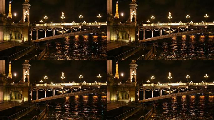 亚历山大桥夜景灯光外国风景旅旅行
