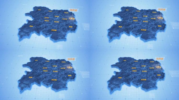 宝鸡扶风县三维科技地图ae模板