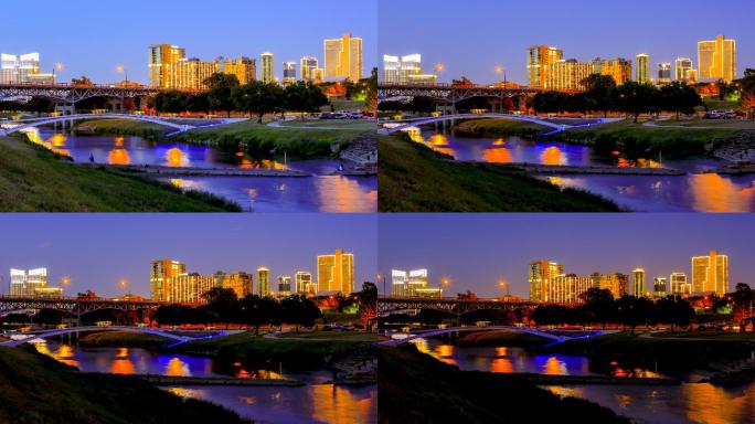 德克萨斯州交通时间推移城市景观城市生活