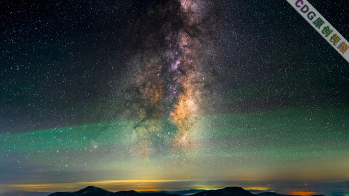 唯美星空银河流星星轨多镜头延时特写