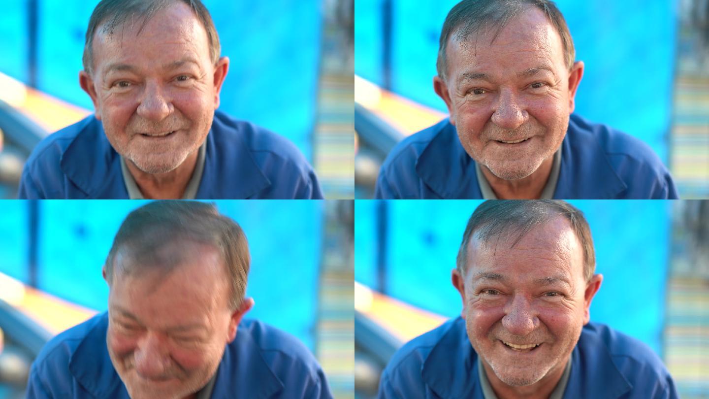 微笑的老人美好生活幸福养老退休老年生活微