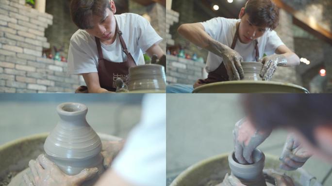 DIY做陶瓷的男生