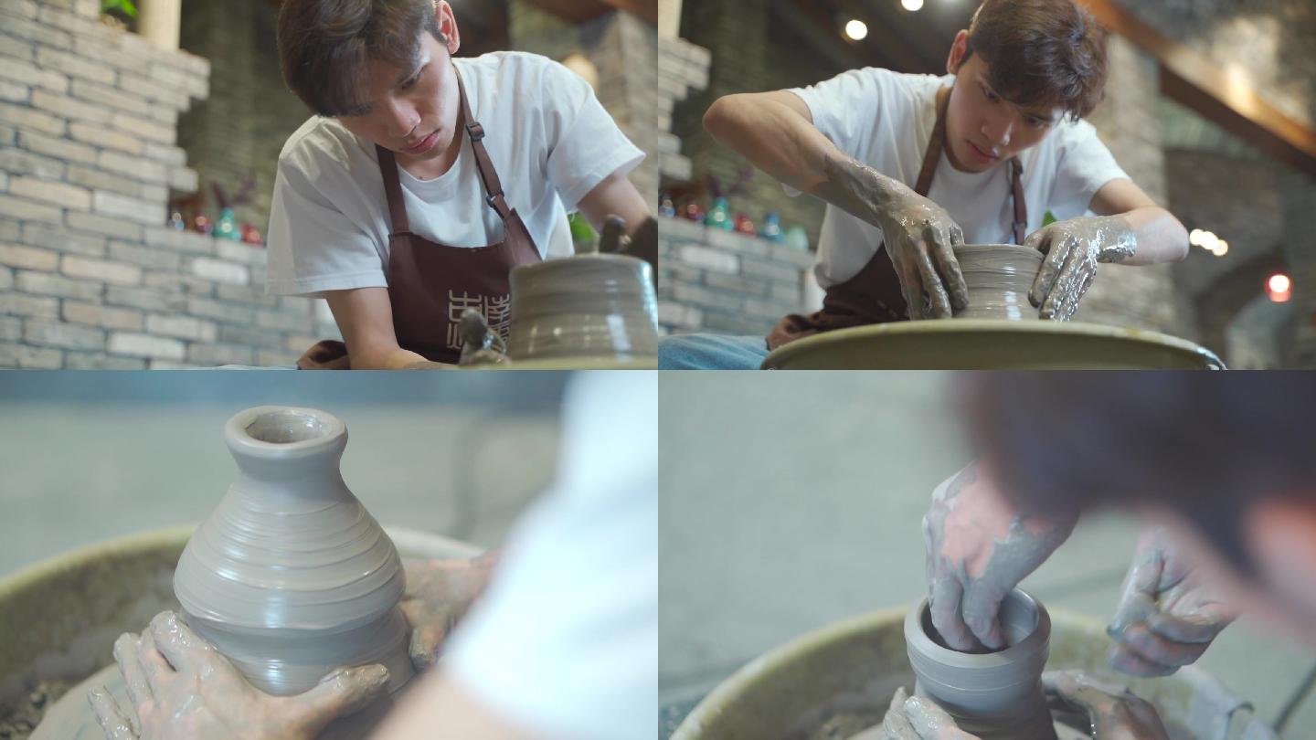 DIY做陶瓷的男生