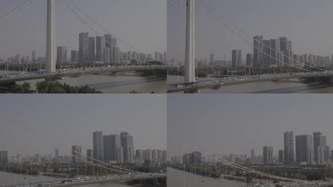南京夹江大桥航拍空镜