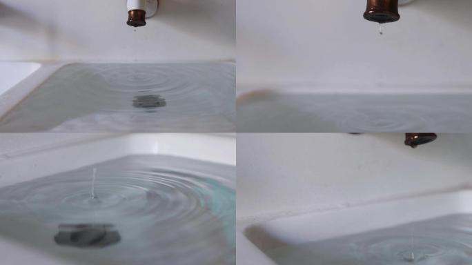 清澈的水滴滴入水面的慢镜头原创可商用