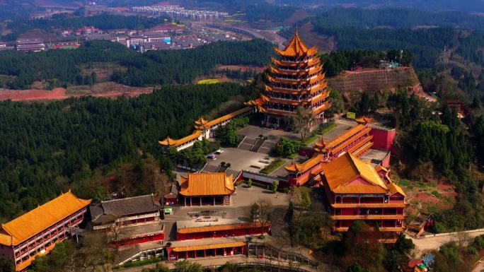 遂宁灵泉寺航拍遂宁城市大景 遂宁宣传片