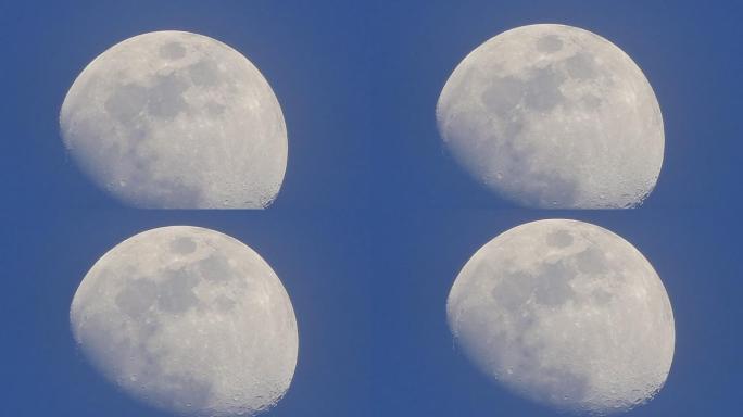 月亮在蓝天上大月球巨大月观测