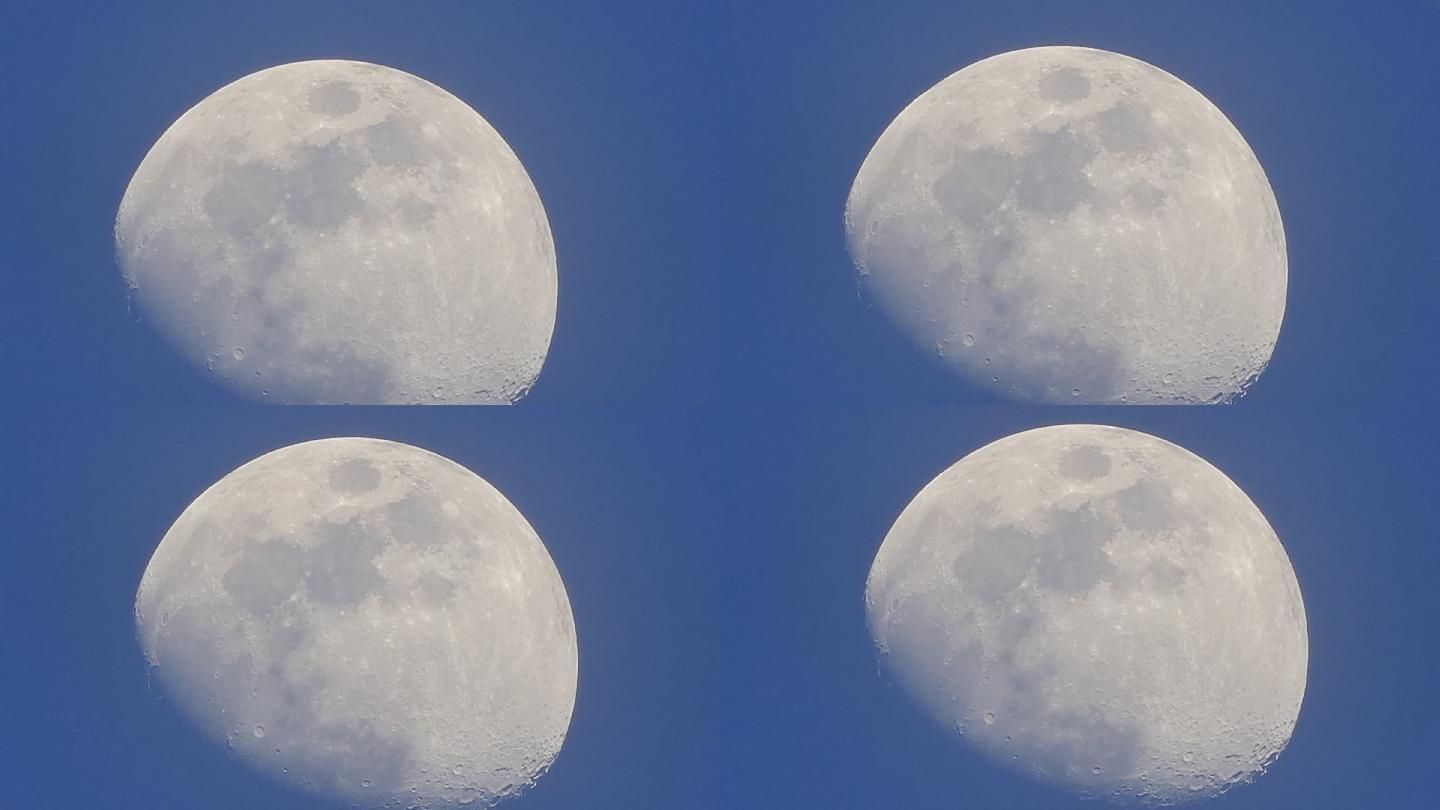 月亮在蓝天上大月球巨大月观测