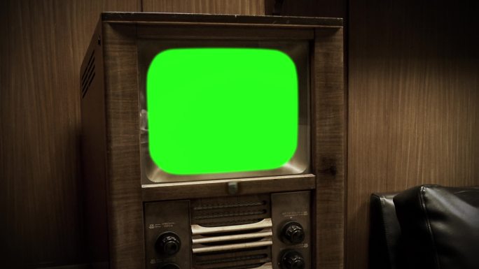 50年代的绿色屏幕电视。
