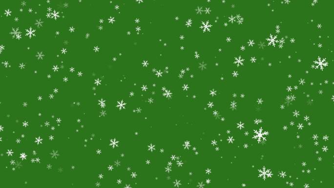 绿色屏幕上的降雪动画