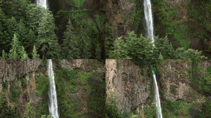 在俄勒冈州的穆特诺玛瀑布的瀑布