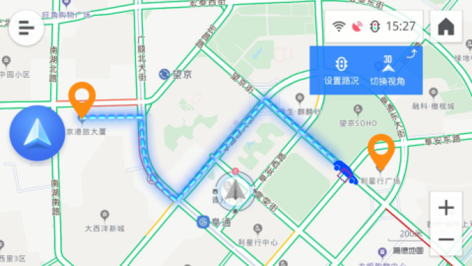 科技地图路线导航线条行进