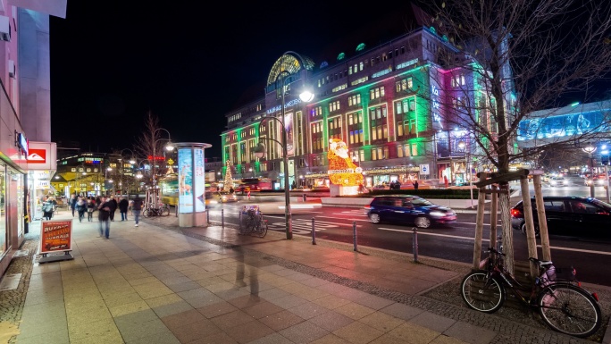 西柏林的圣诞市场交通圣诞节装饰照明