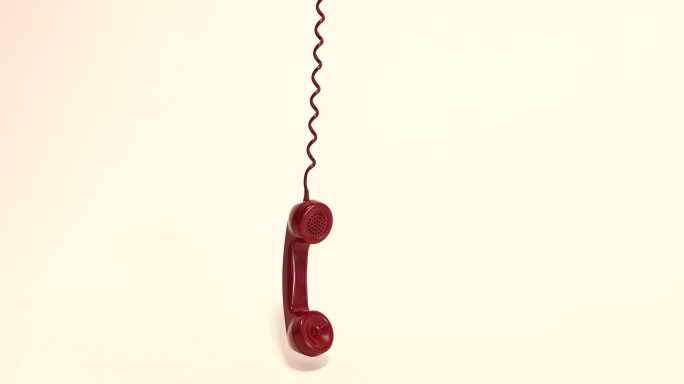 老式红色电话听筒老式电话电话机通话旧式