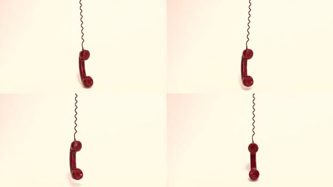 老式红色电话听筒老式电话电话机通话旧式