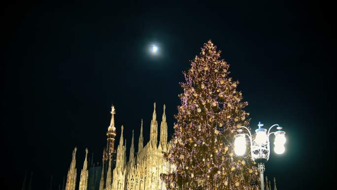 米兰大教堂前的圣诞树