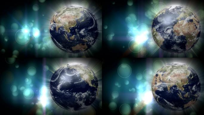 地球辐射旋转地球led背景视频素材唯美