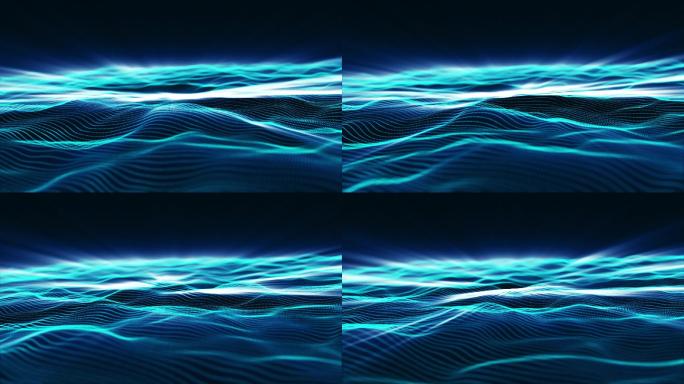 抽象蓝色波浪背景波纹水光纹理波动波涛汹涌