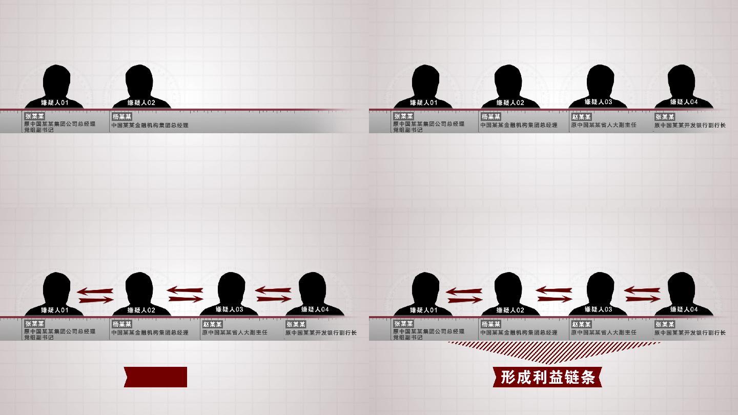 纪检监察反腐扫黑人物关系网AE模版