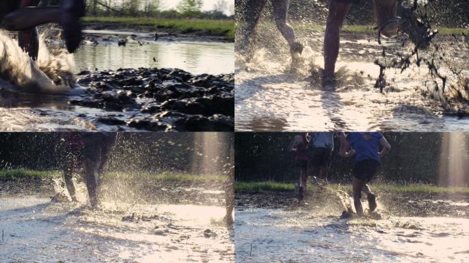 泥泞长跑式的马拉松比赛
