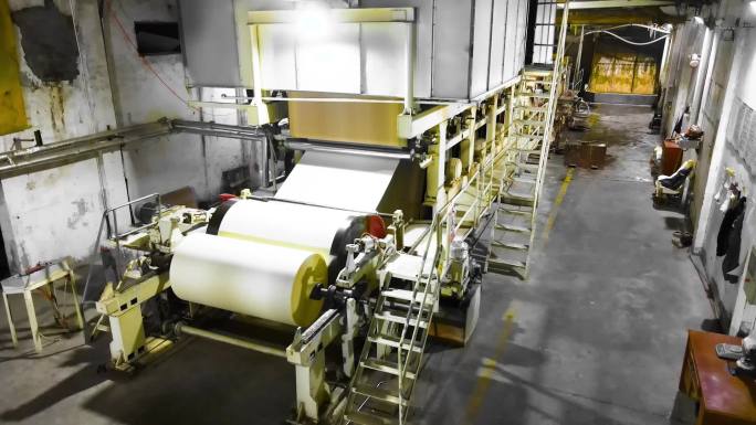 富阳竹纸机械造纸厂外景机器内景