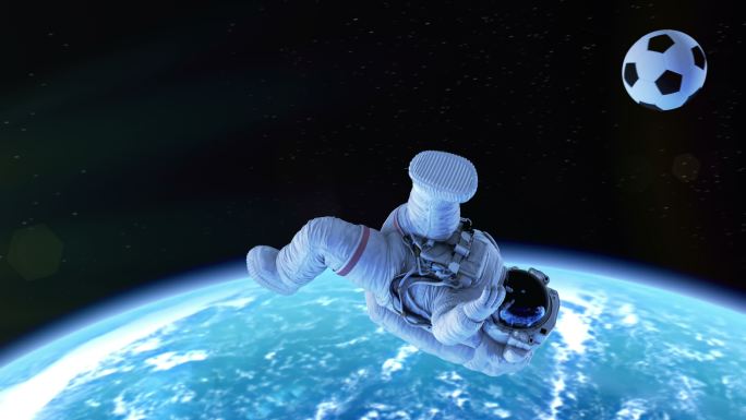 宇航员在外太空宇宙创造性漂浮未来