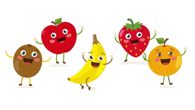 快乐有趣的卡通水果跳舞