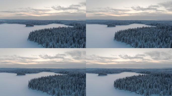 瑞典拉普兰的无人机镜头