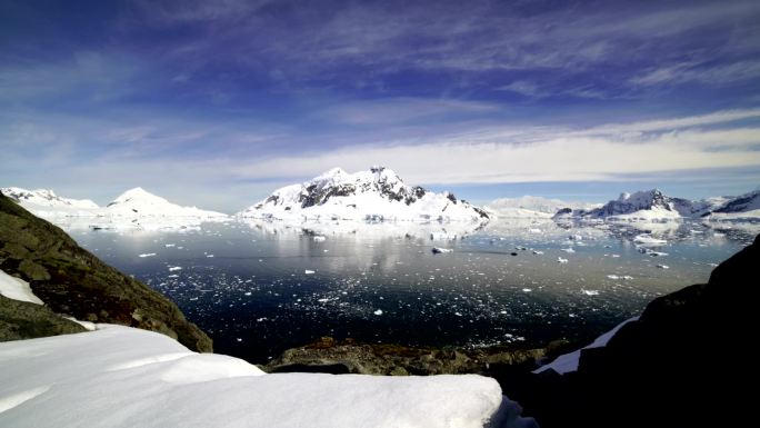 美丽的雪景南极冰川融化气候变暖冰天雪地