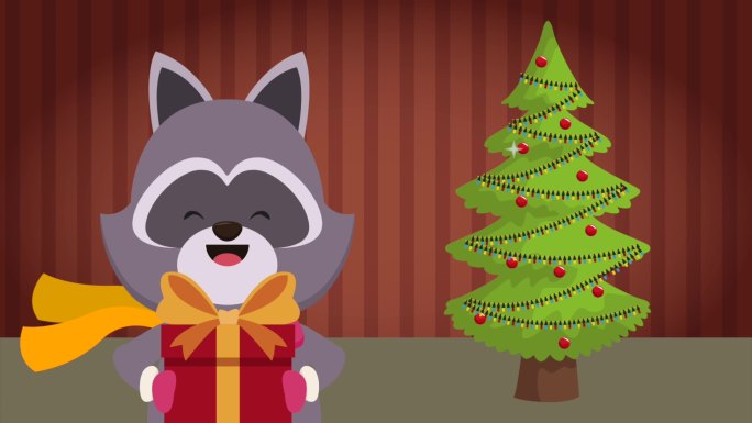 圣诞节动画卡通二维MG礼品惊喜圣诞